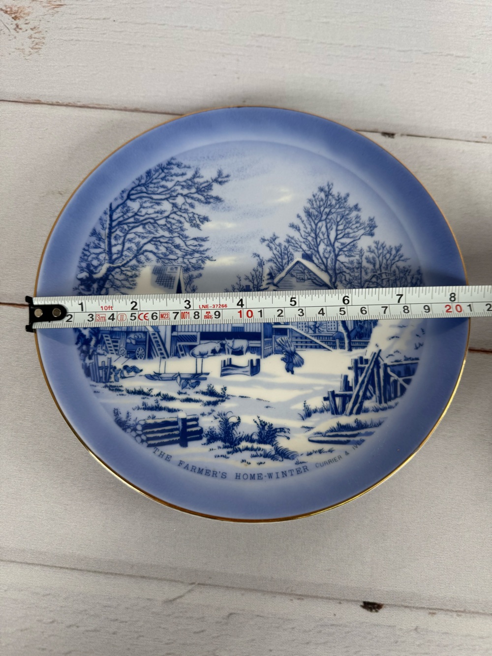 Vintage Currier & Ives "The Farmer's Home – Winter" Blue Decorative Plate - Picture 6 of 7